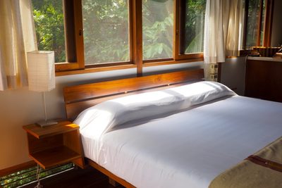 Sunlit bedroom at Taru