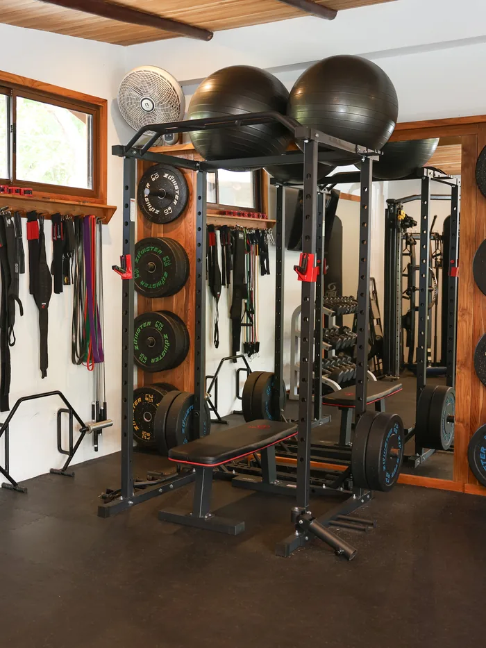 Strength training corner at the Taru gym